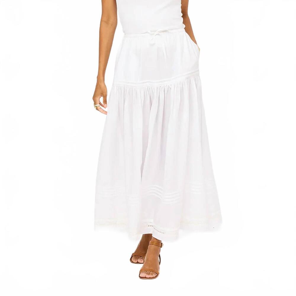 NEW KERRI ROSENTHAL vacance pintuck skirt in white